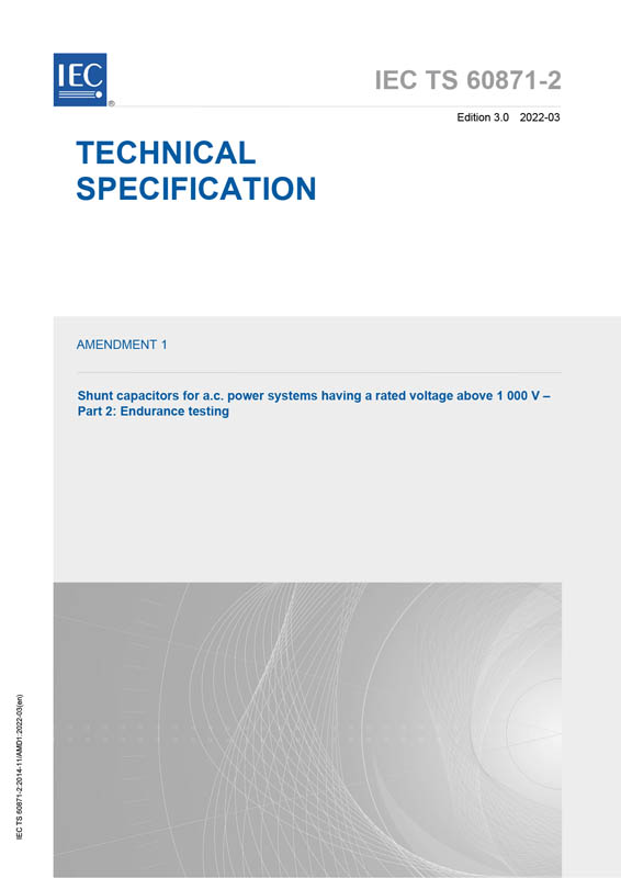 Cover IEC TS 60871-2:2014/AMD1:2022
